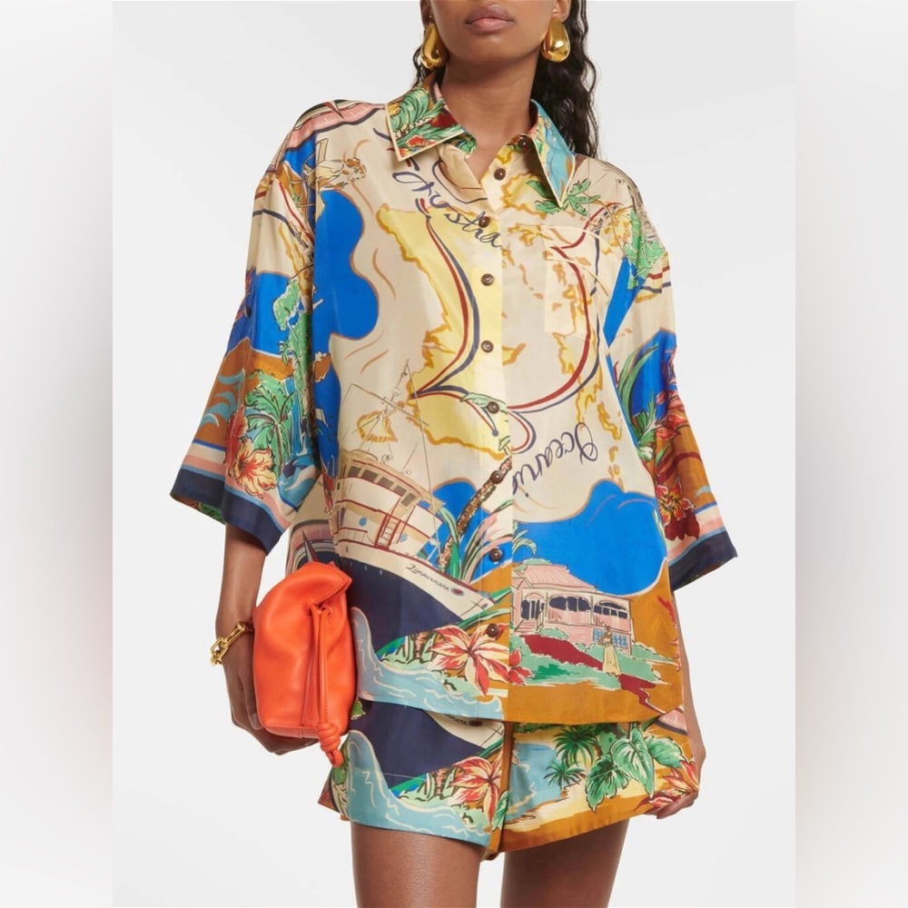 NEW: Zimmermann Alight Silk Nautical Top & Shorts Set: Size 2 (US 6-8) - Picture 3 of 6